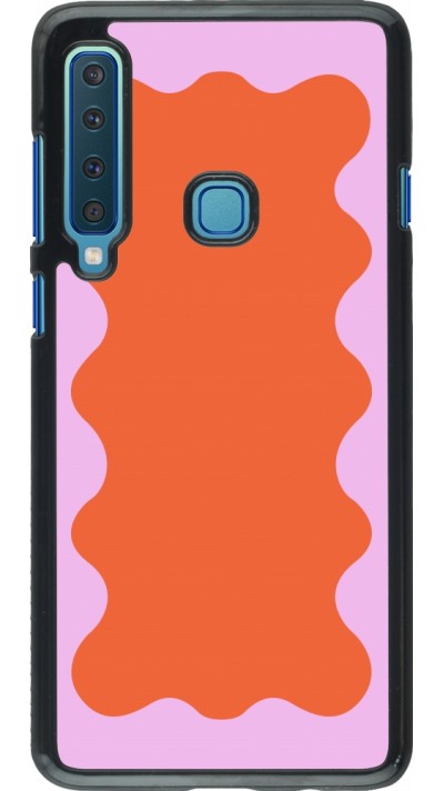 Samsung Galaxy A9 Case Hülle - Wavy Rectangle Orange Pink