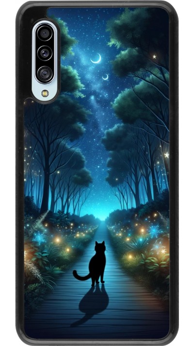 Samsung Galaxy A90 5G Case Hülle - Schwarze Katze Spaziergang