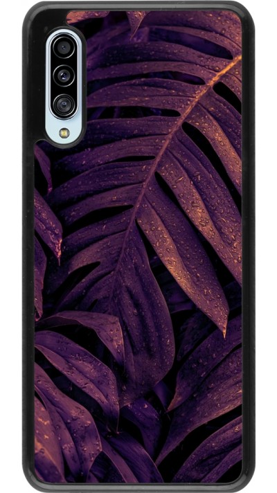 Samsung Galaxy A90 5G Case Hülle - Purple Light Leaves