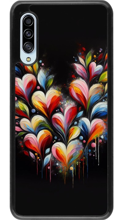 Samsung Galaxy A90 5G Case Hülle - Valentin 2024 Schwarzes Herz Abstrakt