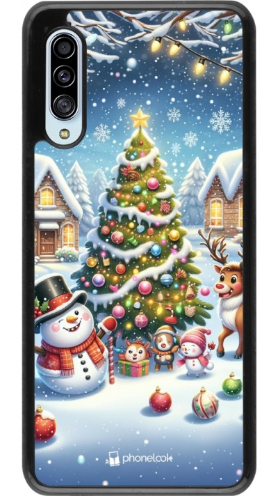 Samsung Galaxy A90 5G Case Hülle - Weihnachten 2023 Schneemann und Tannenbaum