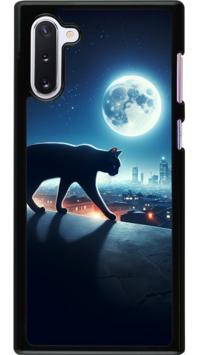 Samsung Galaxy Note 10 Case Hülle - Schwarze Katze unter dem Vollmond