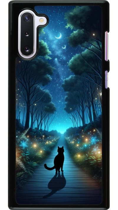 Samsung Galaxy Note 10 Case Hülle - Schwarze Katze Spaziergang