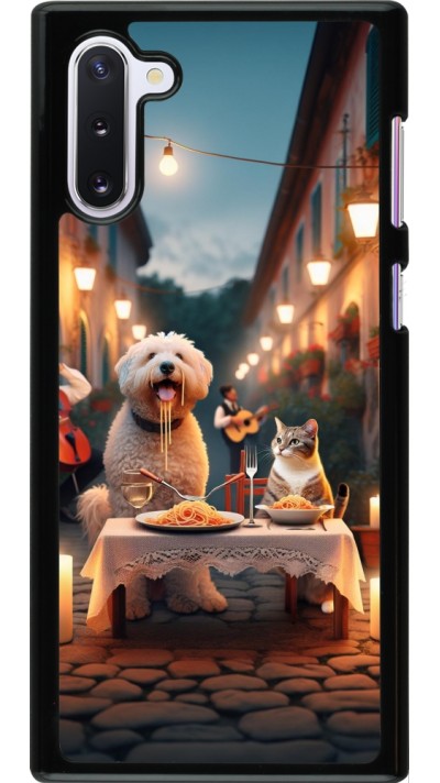 Samsung Galaxy Note 10 Case Hülle - Valentin 2024 Hund & Katze Kerzenlicht