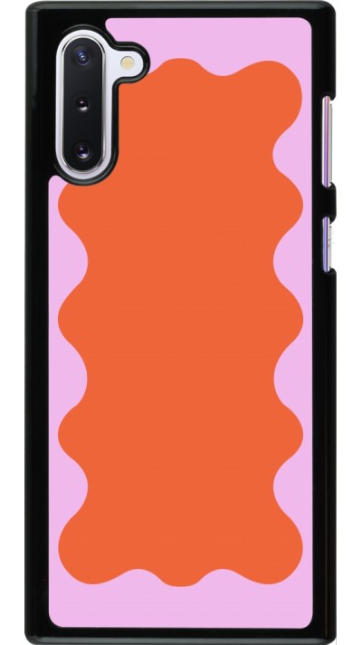 Samsung Galaxy Note 10 Case Hülle - Wavy Rectangle Orange Pink