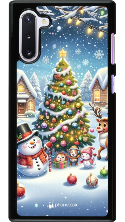 Samsung Galaxy Note 10 Case Hülle - Weihnachten 2023 Schneemann und Tannenbaum