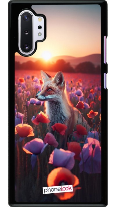 Samsung Galaxy Note 10+ Case Hülle - Purpurroter Fuchs bei Dammerung