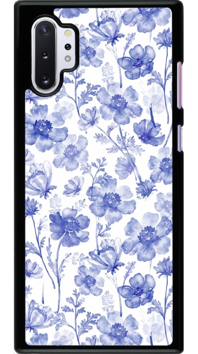 Samsung Galaxy Note 10+ Case Hülle - Spring 23 watercolor blue flowers