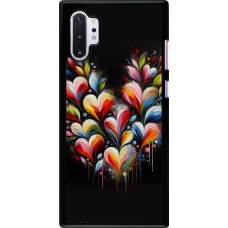 Samsung Galaxy Note 10+ Case Hülle - Valentin 2024 Schwarzes Herz Abstrakt