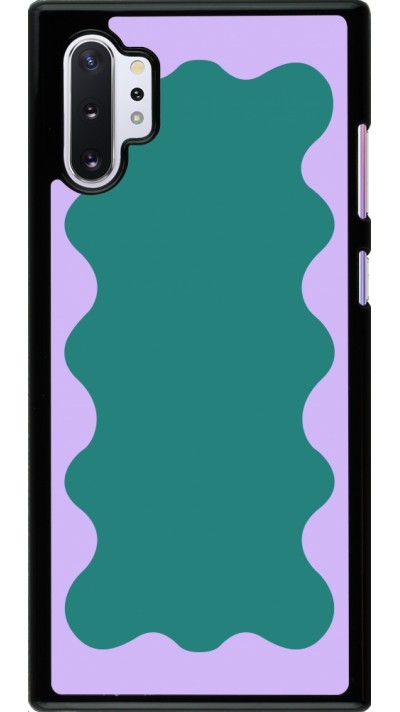 Samsung Galaxy Note 10+ Case Hülle - Wavy Rectangle Green Purple
