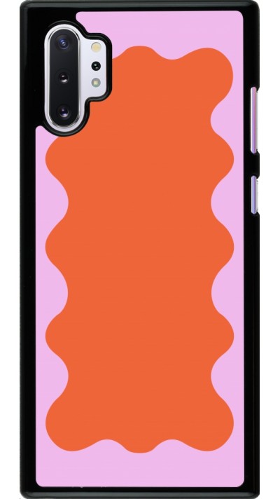Samsung Galaxy Note 10+ Case Hülle - Wavy Rectangle Orange Pink