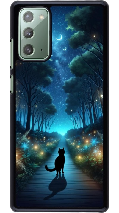 Samsung Galaxy Note 20 Case Hülle - Schwarze Katze Spaziergang