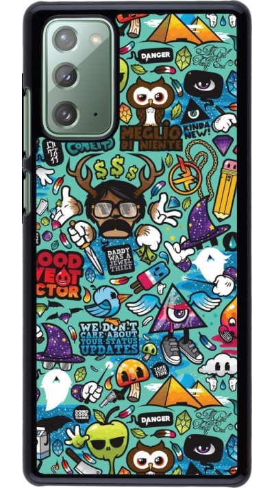 Coque Samsung Galaxy Note 20 - Mixed Cartoons Turquoise