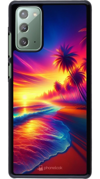Coque Samsung Galaxy Note 20 - Plage coucher soleil flashy