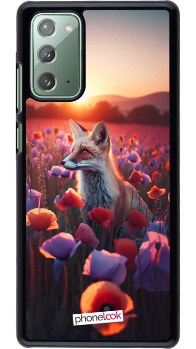 Samsung Galaxy Note 20 Case Hülle - Purpurroter Fuchs bei Dammerung