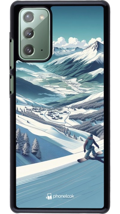 Coque Samsung Galaxy Note 20 - Snowboarder Montagne