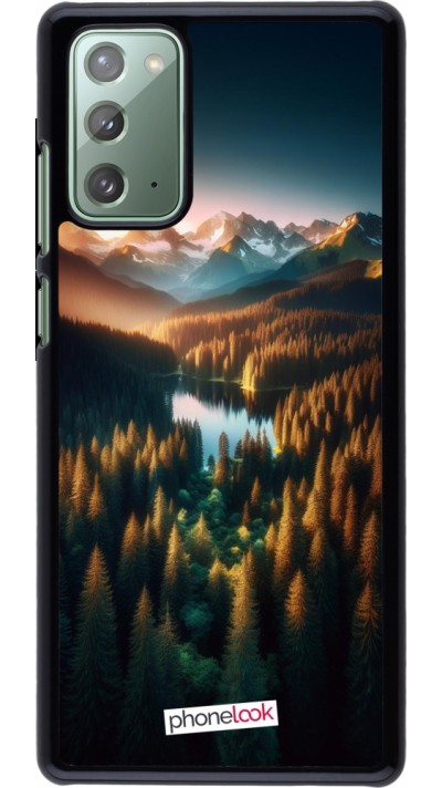 Samsung Galaxy Note 20 Case Hülle - Sonnenuntergang Waldsee