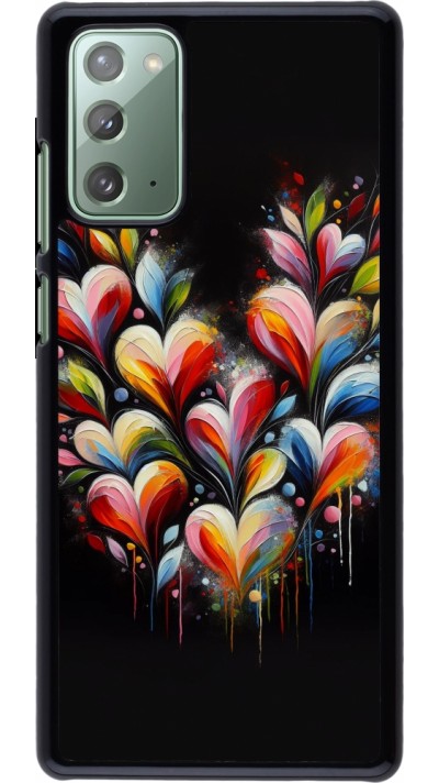 Samsung Galaxy Note 20 Case Hülle - Valentin 2024 Schwarzes Herz Abstrakt