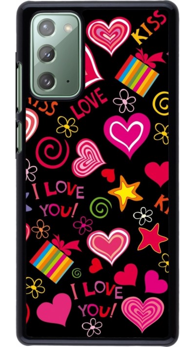 Samsung Galaxy Note 20 Case Hülle - Valentine 2023 love symbols