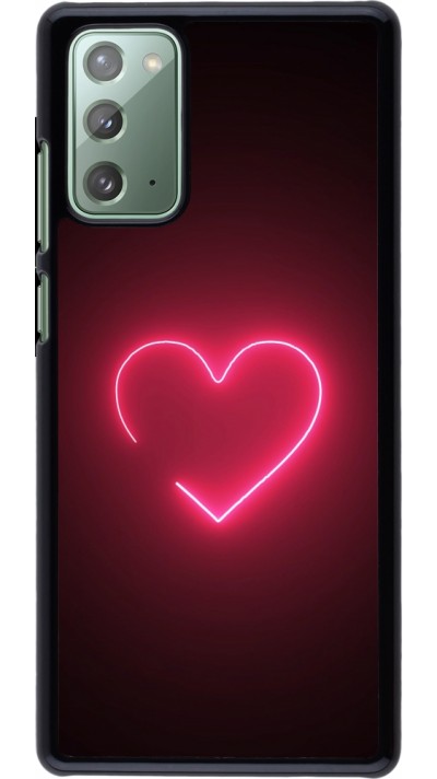 Samsung Galaxy Note 20 Case Hülle - Valentine 2023 single neon heart
