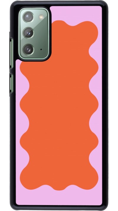 Samsung Galaxy Note 20 Case Hülle - Wavy Rectangle Orange Pink