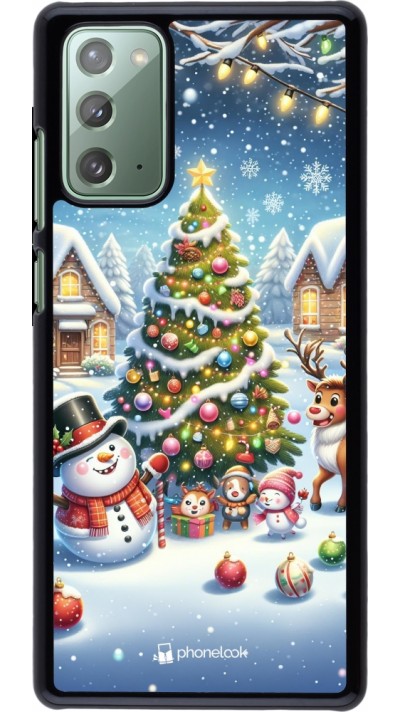 Samsung Galaxy Note 20 Case Hülle - Weihnachten 2023 Schneemann und Tannenbaum