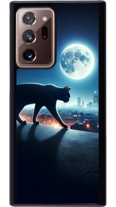 Samsung Galaxy Note 20 Ultra Case Hülle - Schwarze Katze unter dem Vollmond