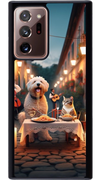 Samsung Galaxy Note 20 Ultra Case Hülle - Valentin 2024 Hund & Katze Kerzenlicht