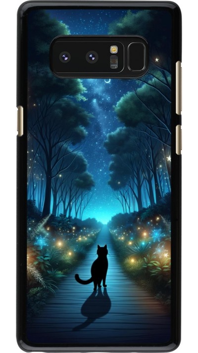 Samsung Galaxy Note8 Case Hülle - Schwarze Katze Spaziergang