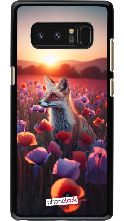 Samsung Galaxy Note8 Case Hülle - Purpurroter Fuchs bei Dammerung