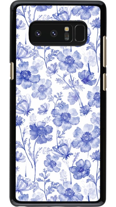 Samsung Galaxy Note8 Case Hülle - Spring 23 watercolor blue flowers