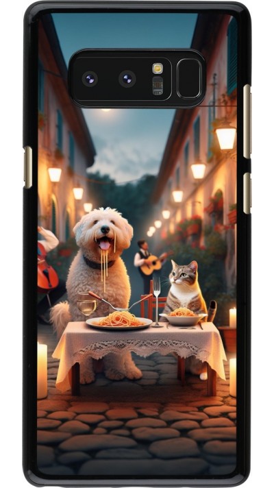 Samsung Galaxy Note8 Case Hülle - Valentin 2024 Hund & Katze Kerzenlicht