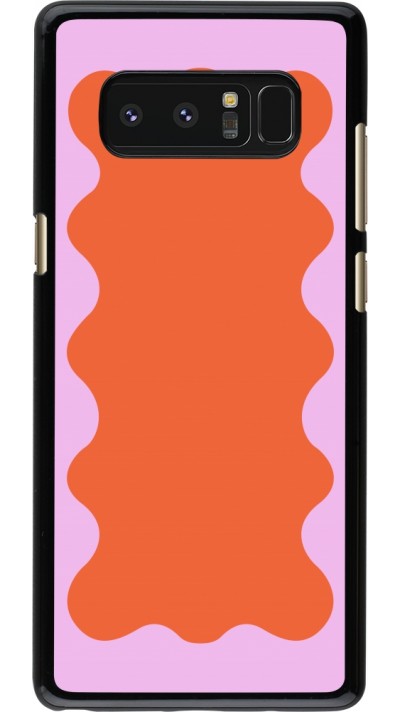 Samsung Galaxy Note8 Case Hülle - Wavy Rectangle Orange Pink