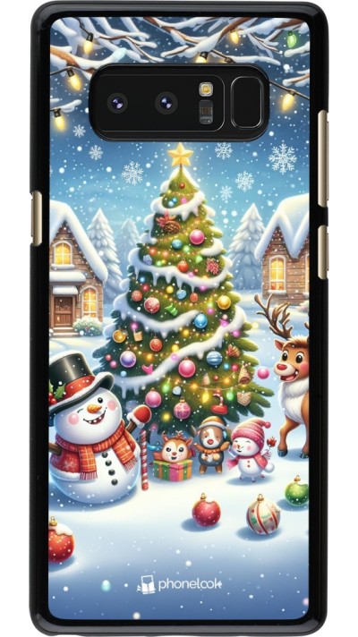 Samsung Galaxy Note8 Case Hülle - Weihnachten 2023 Schneemann und Tannenbaum