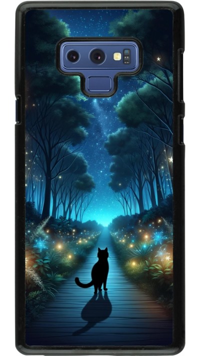 Samsung Galaxy Note9 Case Hülle - Schwarze Katze Spaziergang