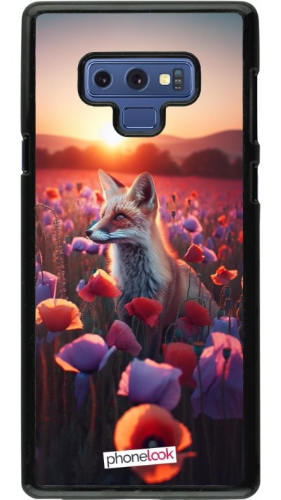 Samsung Galaxy Note9 Case Hülle - Purpurroter Fuchs bei Dammerung