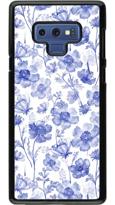 Samsung Galaxy Note9 Case Hülle - Spring 23 watercolor blue flowers