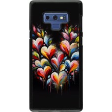 Samsung Galaxy Note9 Case Hülle - Valentin 2024 Schwarzes Herz Abstrakt