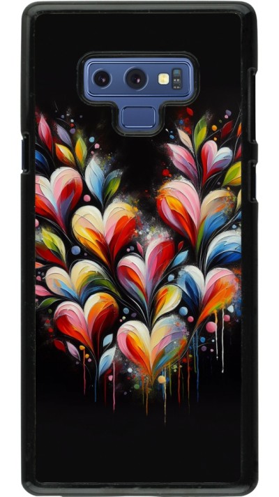 Samsung Galaxy Note9 Case Hülle - Valentin 2024 Schwarzes Herz Abstrakt