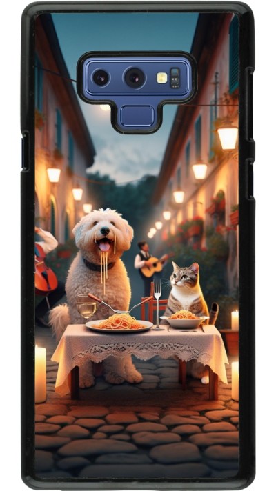 Samsung Galaxy Note9 Case Hülle - Valentin 2024 Hund & Katze Kerzenlicht