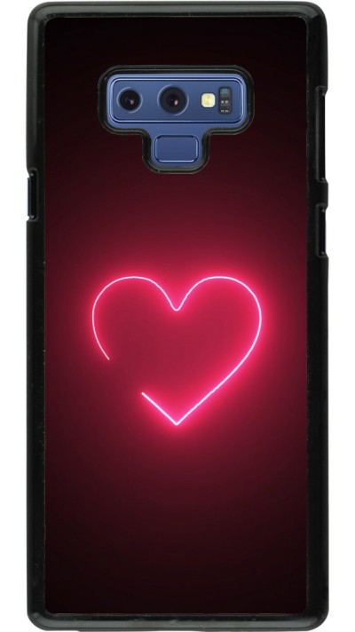 Samsung Galaxy Note9 Case Hülle - Valentine 2023 single neon heart