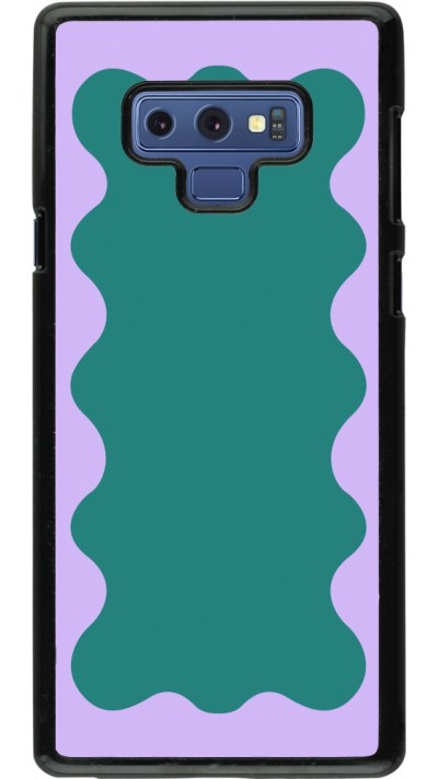 Samsung Galaxy Note9 Case Hülle - Wavy Rectangle Green Purple