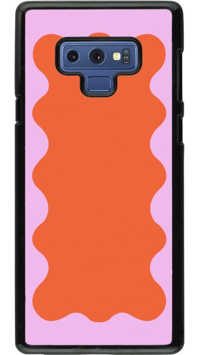 Samsung Galaxy Note9 Case Hülle - Wavy Rectangle Orange Pink
