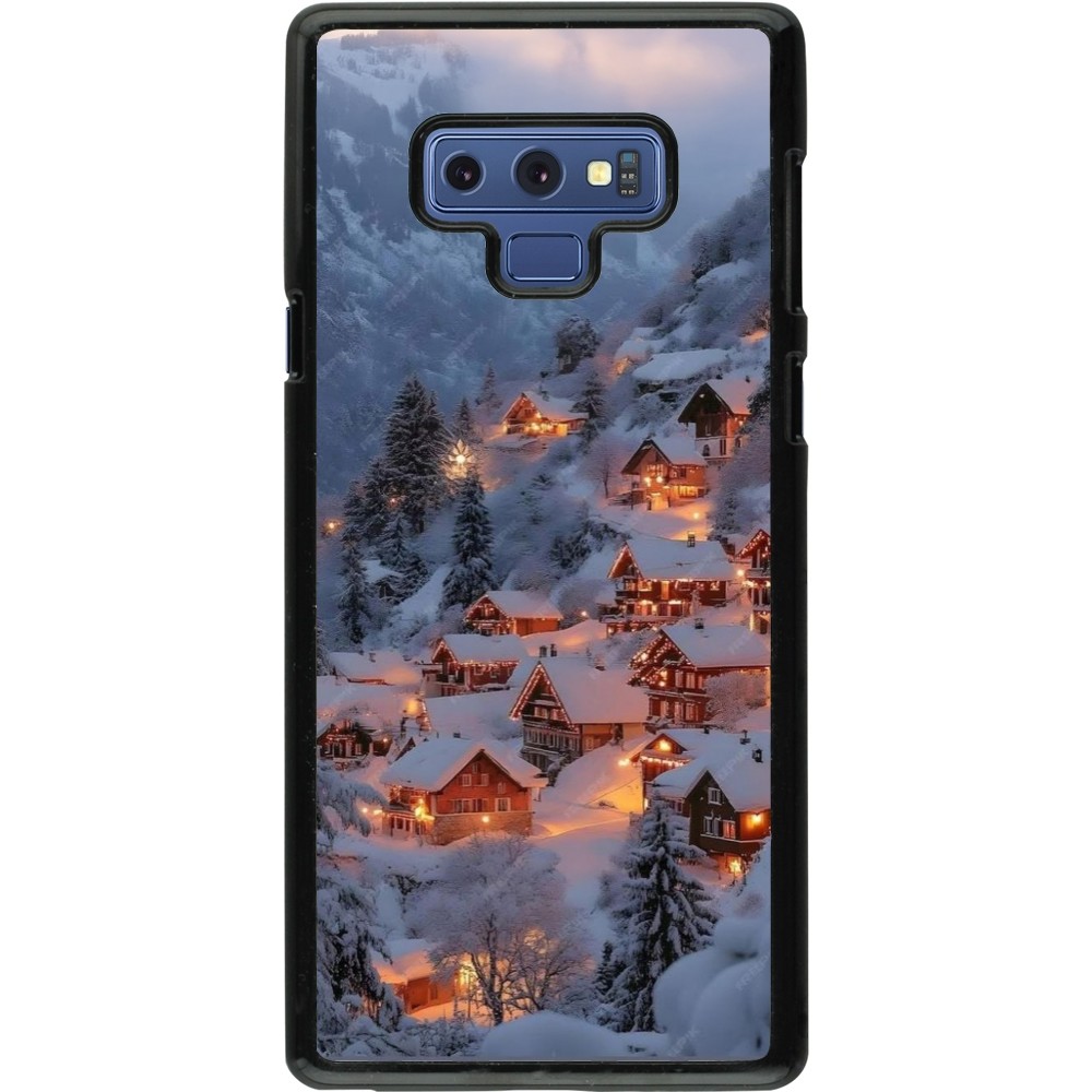 Samsung Galaxy Note9 Case Hülle - Winter 25 Winter snowy village
