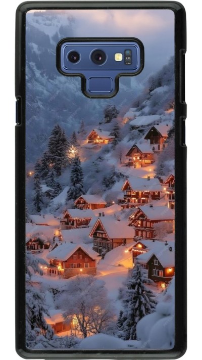 Samsung Galaxy Note9 Case Hülle - Winter 25 Winter snowy village