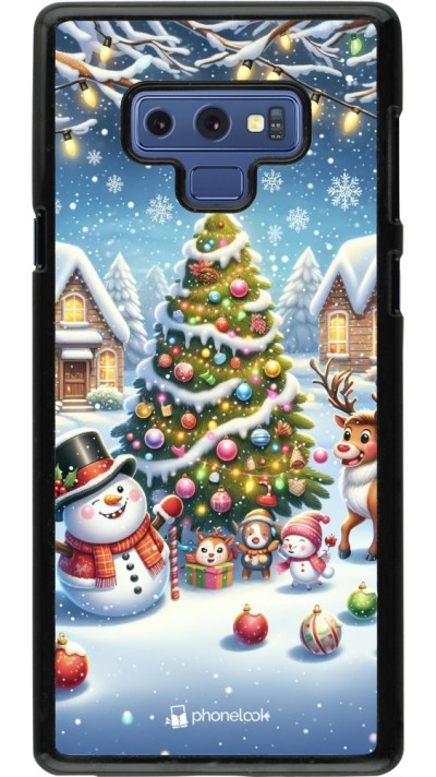 Samsung Galaxy Note9 Case Hülle - Weihnachten 2023 Schneemann und Tannenbaum