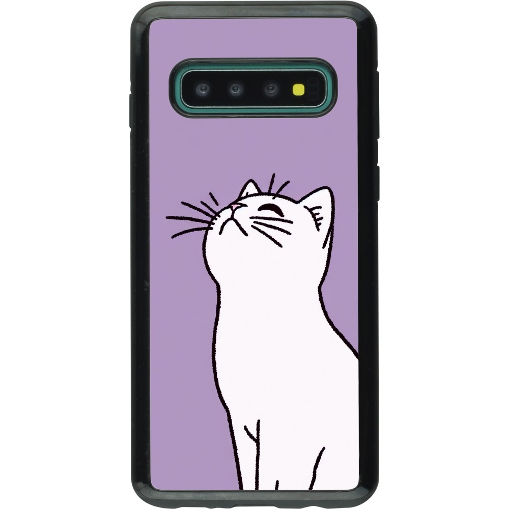 Samsung Galaxy S10 Case Hülle - Hybrid Armor schwarz Chat auf lila Hintergrund