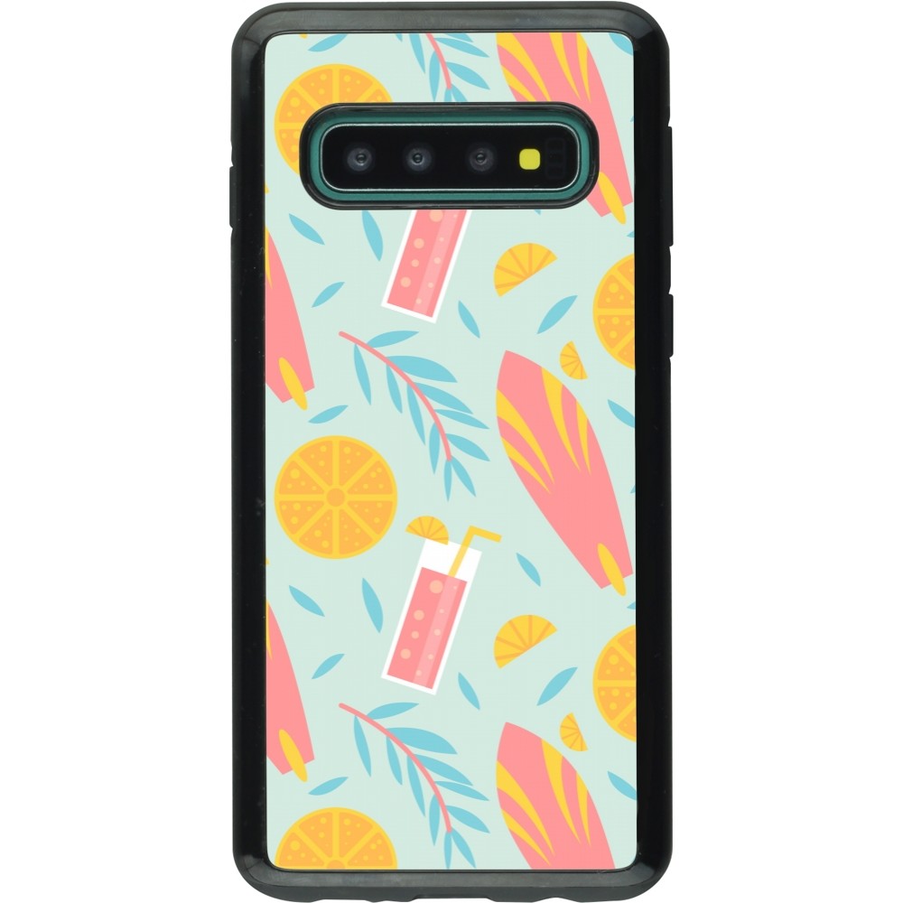 Samsung Galaxy S10 Case Hülle - Hybrid Armor schwarz Summer 2025 Pattern citron