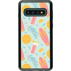 Samsung Galaxy S10 Case Hülle - Hybrid Armor schwarz Summer 2025 Pattern citron