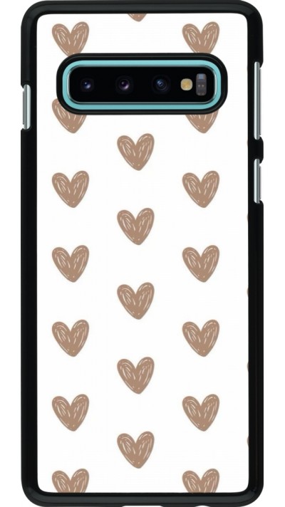 Samsung Galaxy S10 Case Hülle - Autumn 2024 brown hearts